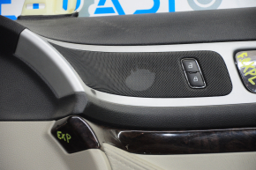 Door trim card front right Ford Explorer 11-12 prerest gray with gray insert leather, insert wood gloss, peeled leather, tear, abrasion, fold