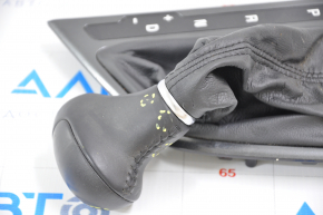 Gear shifter cover with handle Kia Optima 14-15 rest black leather, scuffs on handle