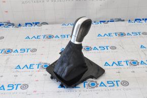 Gear knob with shifter cover VW Passat b8 16-19 16- USA leather black, glossy cover, under start-stop