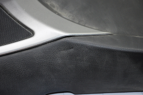 Door trim card front right Ford Fusion mk5 17-20 black with gray insert cloth, armrest leather, molding gray structure, scratches, bumps