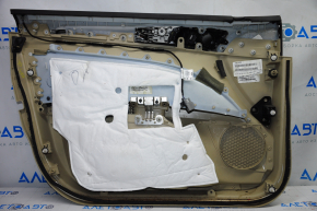Door trim card front right Ford Fusion mk5 13-14 beige with beige insert cloth, armrest leather, molding gray structure