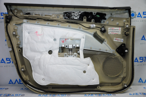 Door trim card front right Ford Fusion mk5 13-14 beige with beige insert leather, armrest leather, molding under wood gloss, butts