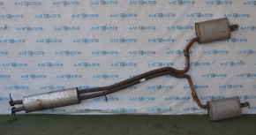 Exhaust line muffler assembly with barrels left right Ford Explorer 16-19 3.7 rusty, dents