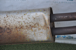 Exhaust line muffler assembly with barrels left right Ford Explorer 16-19 3.7 rusty, dents