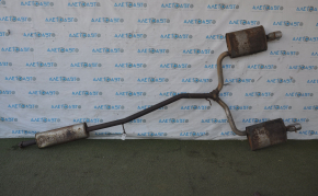 Exhaust line muffler assembly with barrels left right Ford Explorer 11-15 3.5 rusty, dents