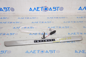 Door sill trim front right outer Infiniti JX35 QX60 13-17 chrome with backlight, chrome trim, pokes