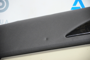 Door trim card rear left Lincoln MKZ 13-15 beige leather, armrest leather, insert wood gloss, break crepe, tear, butts, for dry cleaning