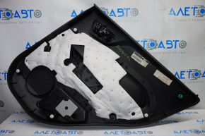 Door trim card rear left Ford Fiesta 11-19 black with black insert plastic, armrest plastic, under fur window lift, scratches