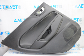 Door trim card rear left Ford Fiesta 11-19 black with black insert plastic, armrest plastic, scratches
