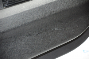 Door trim card rear left Ford Edge 15-18 black with beige insert leather, armrest leather, handle molding gray, tear, bumps, scratches
