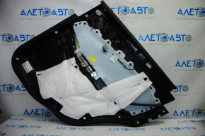 Door trim card rear left Ford Edge 15-18 black with black insert cloth, armrest leather, butts