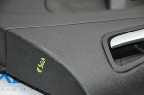 Door trim card rear left Ford Escape MK3 13-19 pre-rest black with black insert plastic, armrest leather, scratches