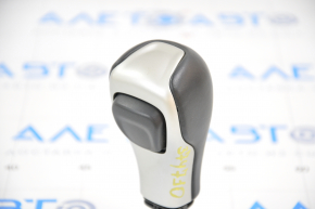 Gear knob Jeep Compass 17-22 leather, gray overlay, scratches on leather