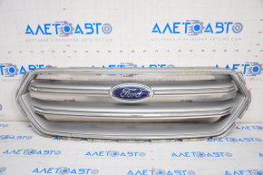 Radiator grill grill Ford Escape MK3 17-19 rest, gray with chrome, with emblem, crack