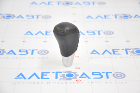 Gear knob Mitsubishi Outlander 14-20 leather black, worn leather