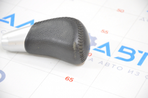 Gear knob Mitsubishi Outlander 14-20 leather black, worn leather