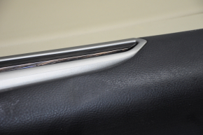 Door trim card rear left Ford Fusion mk5 13-16 beige with beige insert leather, armrest leather, molding under wood gloss, butts