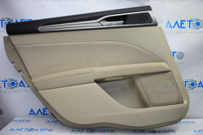 Door trim card rear left Ford Fusion mk5 13-16 beige with beige insert cloth, armrest leather, molding gray structure, for dry cleaning