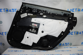 Door trim card rear left Ford Fusion mk5 13-16 black with gray insert cloth, armrest leather, molding gray gloss, scratches, for dry cleaning