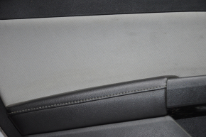 Door trim card rear left Ford Fusion mk5 13-16 black with gray insert cloth, armrest leather, molding gray gloss, scratches, for dry cleaning