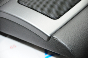 Door trim card rear left Ford Fusion mk5 13-16 black with black insert cloth, armrest leather, molding gray gloss, butts
