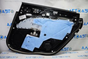 Door trim card rear left Ford Fusion mk5 17-20 black with black insert cloth, armrest leather, molding gray structure, scratches
