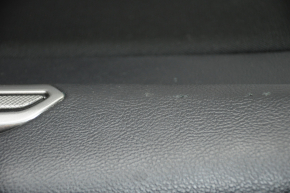 Door trim card rear left Ford Fusion mk5 17-20 black with black insert cloth, armrest leather, molding gray structure, scratches