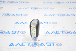 Gear knob Dodge Journey 11-20 leather black, scratches on chrome, scuffs and tear in leather