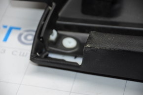 Door trim card rear left Ford Fusion mk5 13-16 black with black insert leather, armrest leather, molding under wood gloss, tears, scratches, pokes