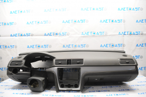Torpedo front panel without AIRBAG VW Passat b7 12-15 USA black, with glove compartment and trim, scratches
