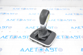 Gear knob with shifter cover Ford Escape MK3 13-16 black rubber, gray cover, broken mount