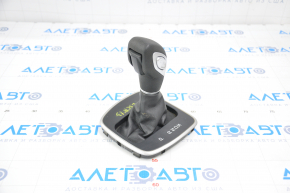 Gear knob with shifter cover Ford Escape MK3 13-16 black rubber, gray cover, bumper on chrome, broken mount