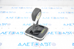 Gear knob with shifter cover Ford Escape MK3 13-16 black rubber, gray cover, bumper on chrome, broken mount