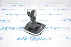 Gear knob with shifter cover Ford Escape MK3 13-16 leather black, gray cover, broken fasteners