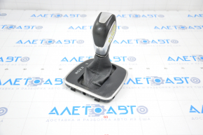 Gear knob with shifter cover Ford Escape MK3 13-16 leather black, gray cover, broken fasteners