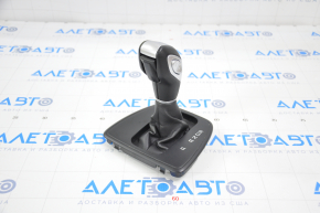 Gear shift knob with shifter cover Ford Transit Connect MK2 13-23 leather black, worn and scratched on leather, broken mount