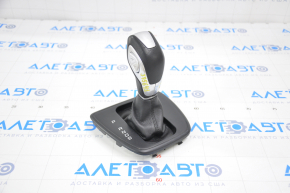 Gear shift knob with shifter cover Ford Transit Connect MK2 13-23 leather black, worn and scratched on leather, broken mount