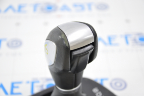 Gear shift knob with shifter cover Ford Transit Connect MK2 13-23 leather black, worn and scratched on leather, broken mount