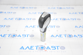 Gear knob Ford Ecosport 18-22 leather black with button, scratches on leather, chrome defect