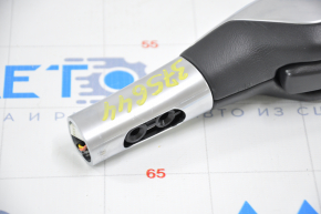 Gear knob Ford Ecosport 18-22 leather black with button, scratches on leather, chrome defect