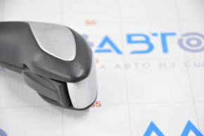 Gear knob Ford Ecosport 18-22 leather black with button, scratches on leather, chrome defect
