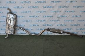 The exhaust pipe of the Infiniti QX30 17-19 is dented.