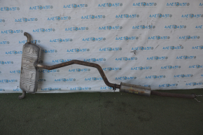 The exhaust pipe of the Infiniti QX30 17-19 is dented.