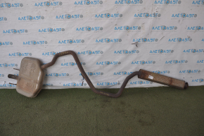 Muffler rear part with barrel Chevrolet Malibu 13-14 hybrid for 1 pipe, rusty, sawed off studs, dented