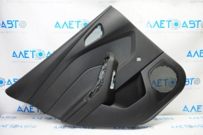 Door trim card rear left Ford Focus mk3 15-18 black with black plastic insert, fur-look window lifter