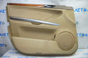Door trim card front left Mercedes W164 ML beige rubber, armrest leather, molding under wood gloss, harman kardon, cracks, scratches