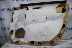 Door trim card front left Mercedes W164 ML beige rubber, armrest leather, molding under wood gloss, harman kardon, cracks, scratches