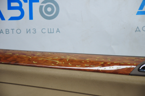 Door trim card front left Mercedes W164 ML beige rubber, armrest leather, molding under wood gloss, harman kardon, cracks, scratches