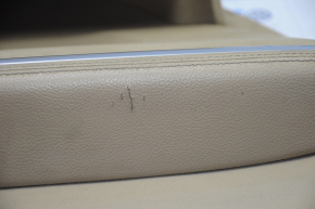 Door trim card front left Mercedes W164 ML beige rubber, armrest leather, molding under wood gloss, harman kardon, cracks, scratches