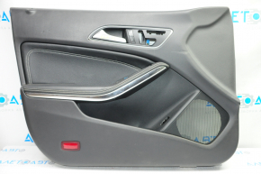 Door trim card front left Mercedes CLA 14-19 black with black insert leather, armrest leather, for seat memory, dent